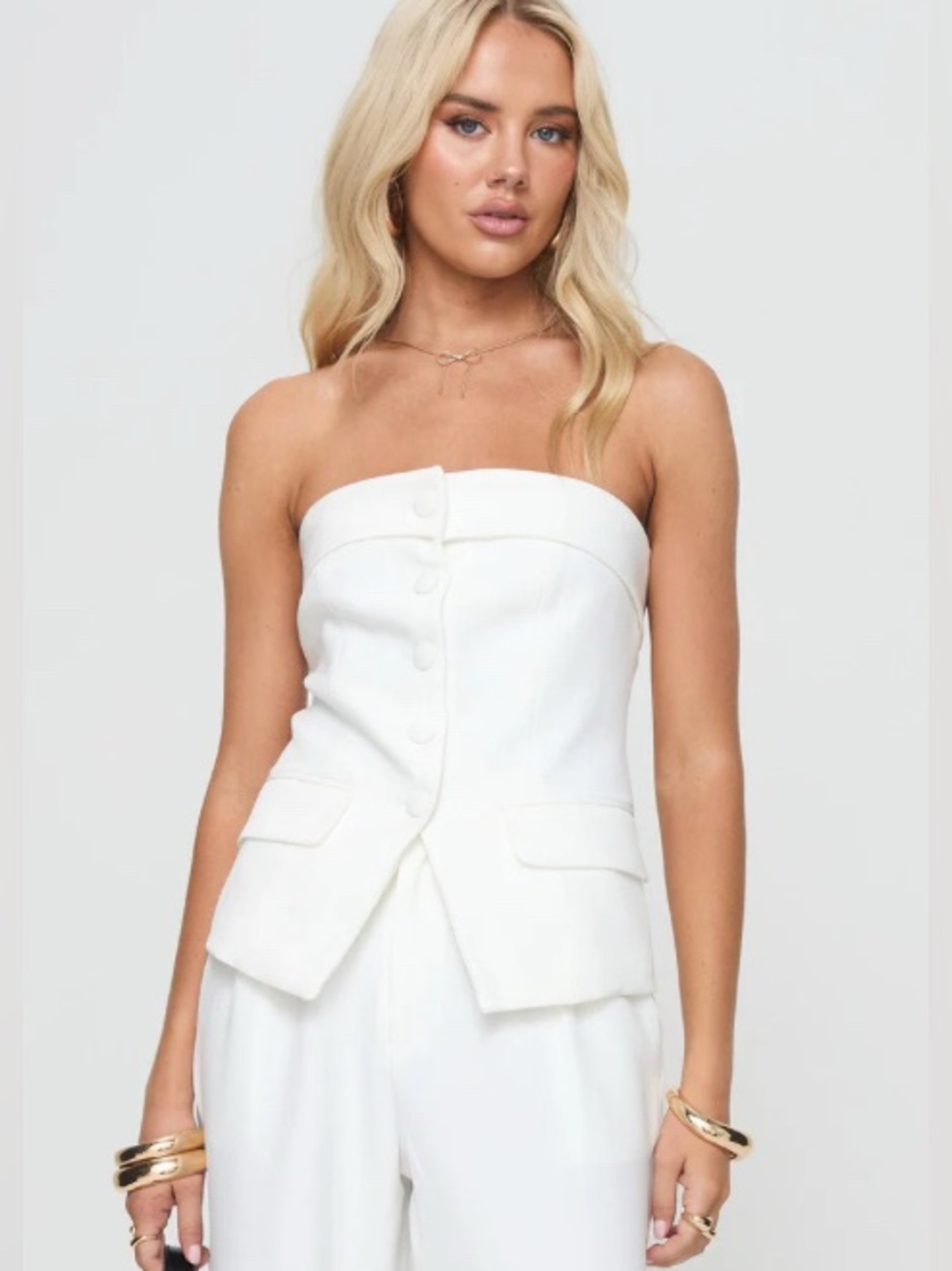 Princess Polly Change It Up Strapless Top White | New without Tags